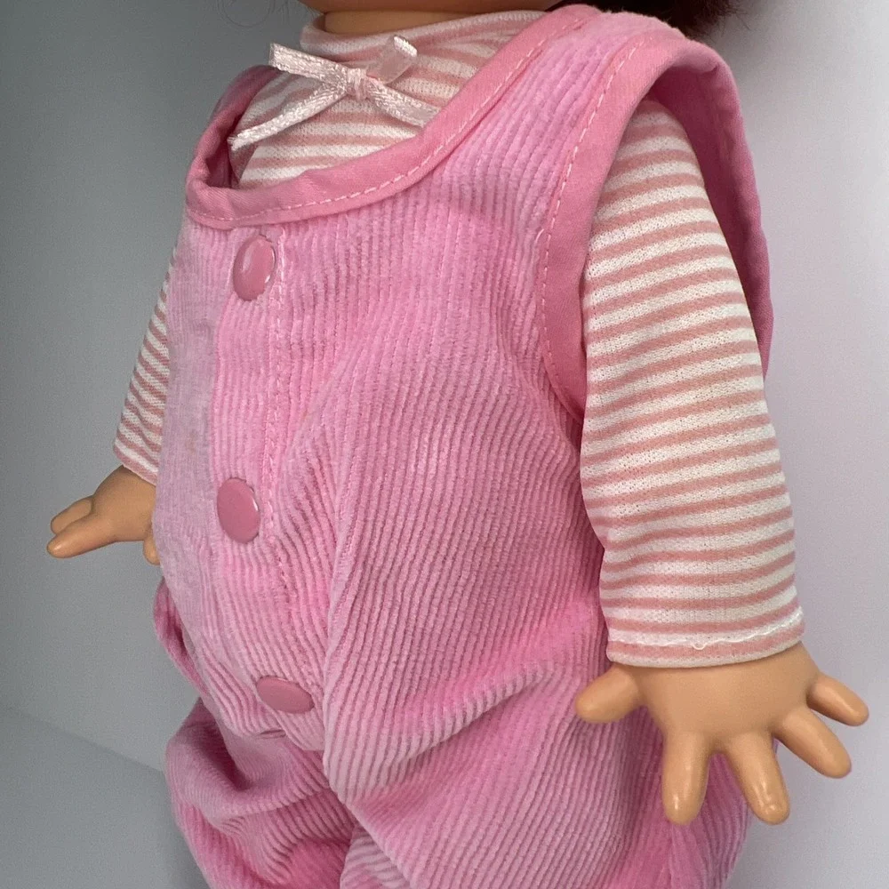 Vintage 1990 Galoob Baby Face So Shy Sherri #9 Doll Green Eyes Pink Overalls